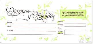 Sobre de Diezmos y Ofrendas
