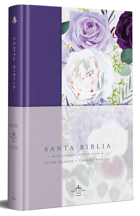 RVR 1960 Biblia Letra Grande Flores Morado