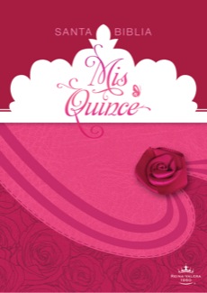 Biblia Para Quinceañeras Imitacion Piel Frambuesa Con Aplique
