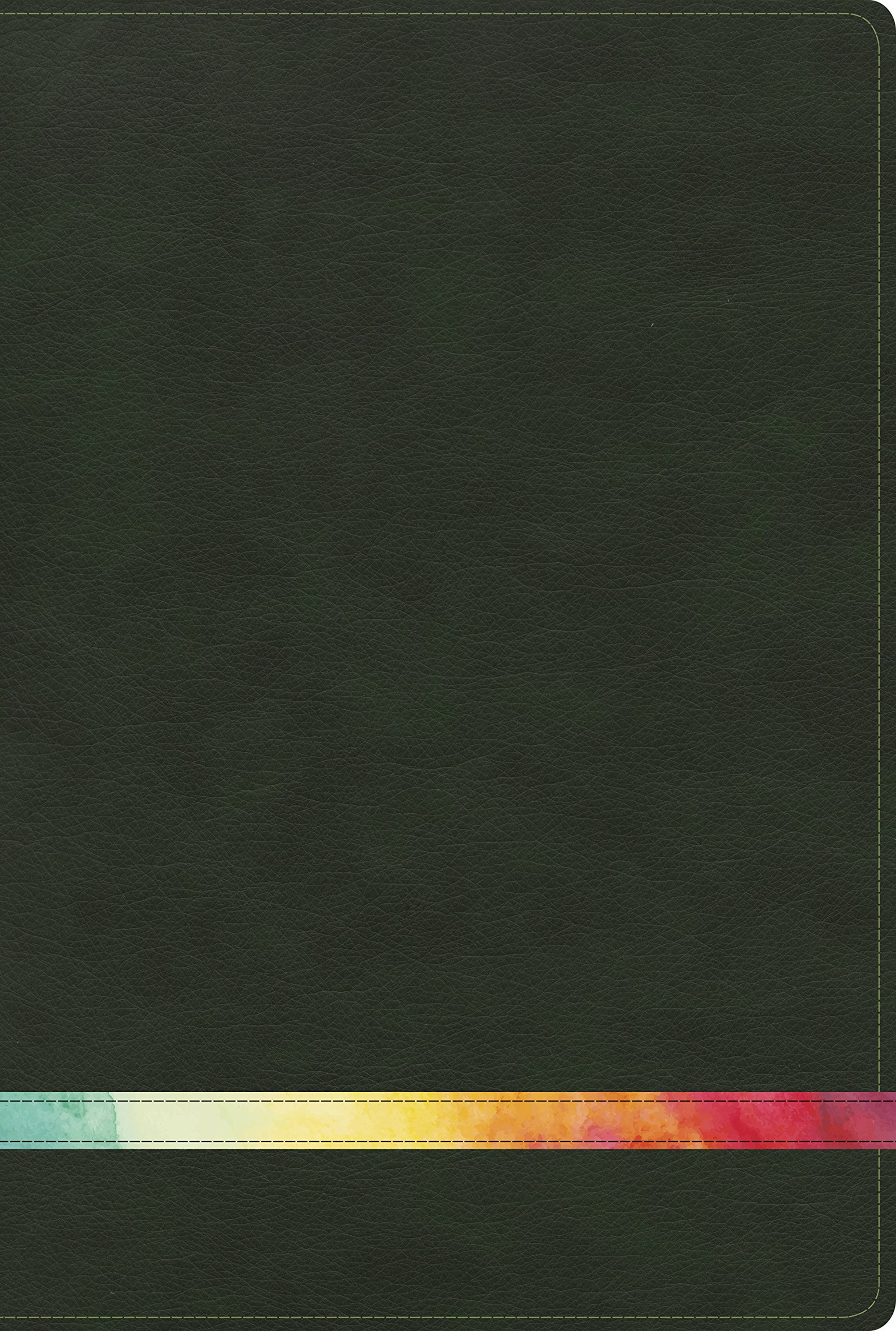 Biblia De Estudio Arco Iris RVR60 Verde Oscuro Símil Piel
