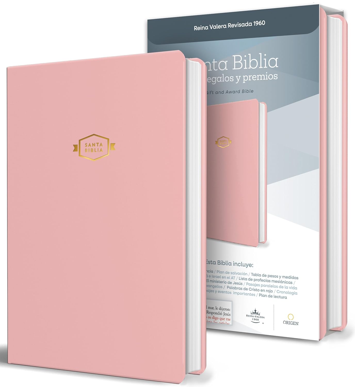Biblia RVR60 Regalos y Premios Imitación Piel Rosa