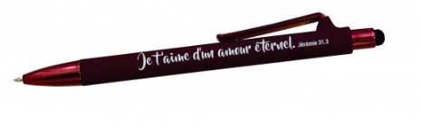 Stylo à bille avec stylet tactile marron
