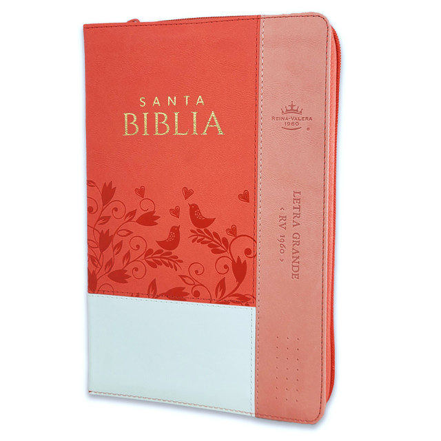 Biblia RVR1960 065LGCZTI  Blanco Coral Cierre Índice Inspiración