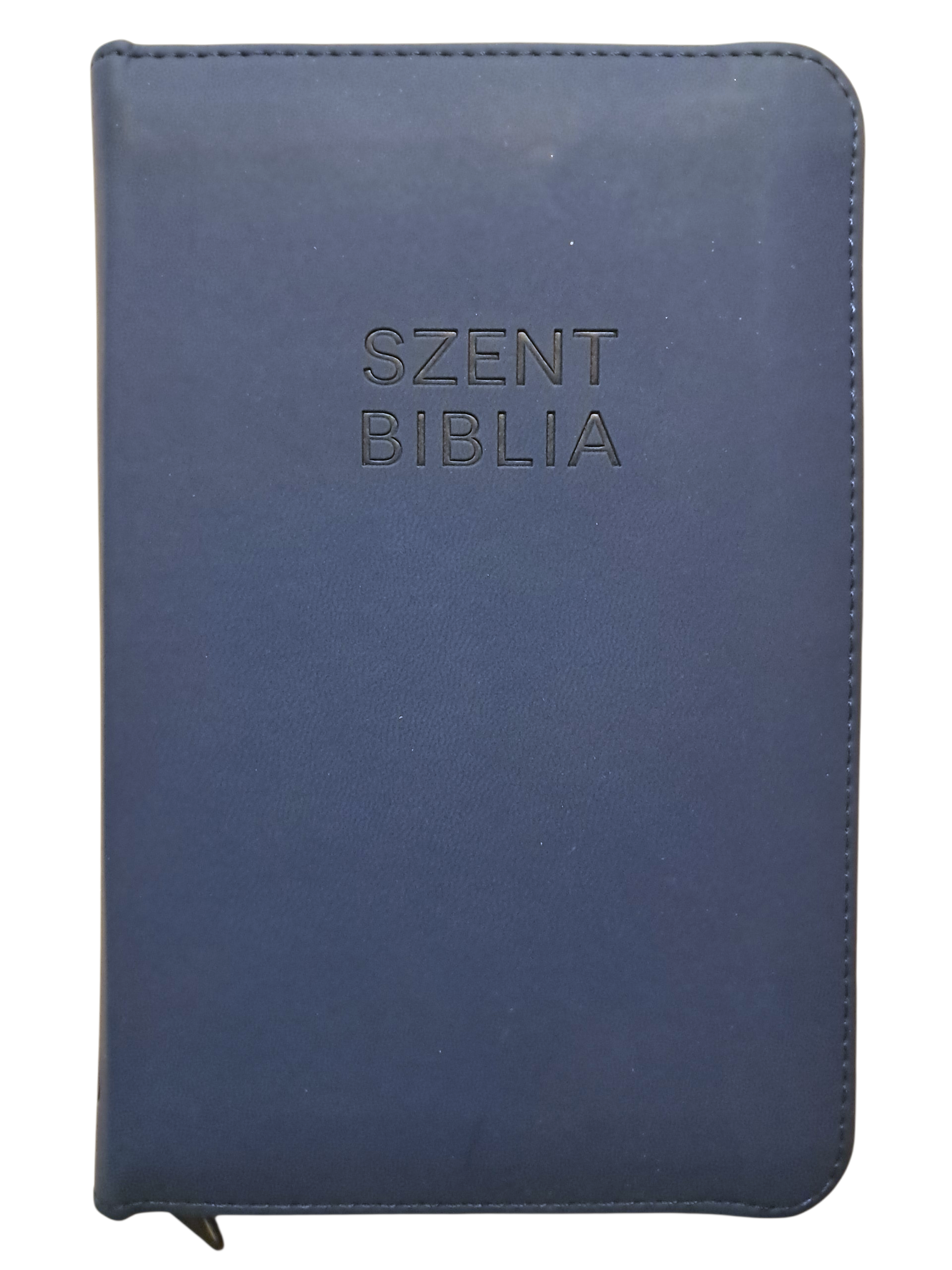 Biblia Károli mini kék cipzáras