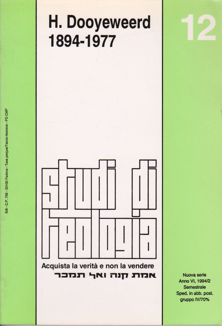 H. Dooyeweerd 1894 - 1977 (Studi di Teologia - n° 12)