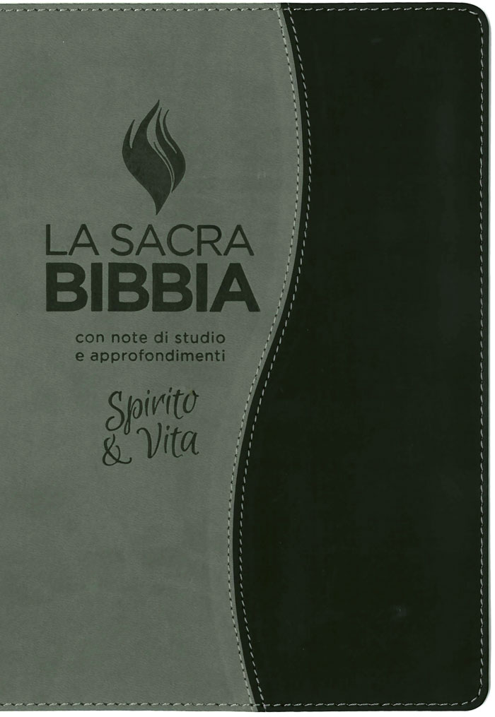 Bibbia da studio Spirito e Vita in Similpelle Bicolore Grigio/Nero