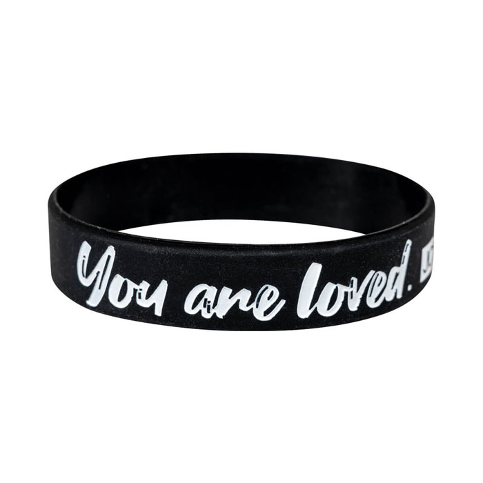 A51118 - Braccialetto in silicone You are loved nero