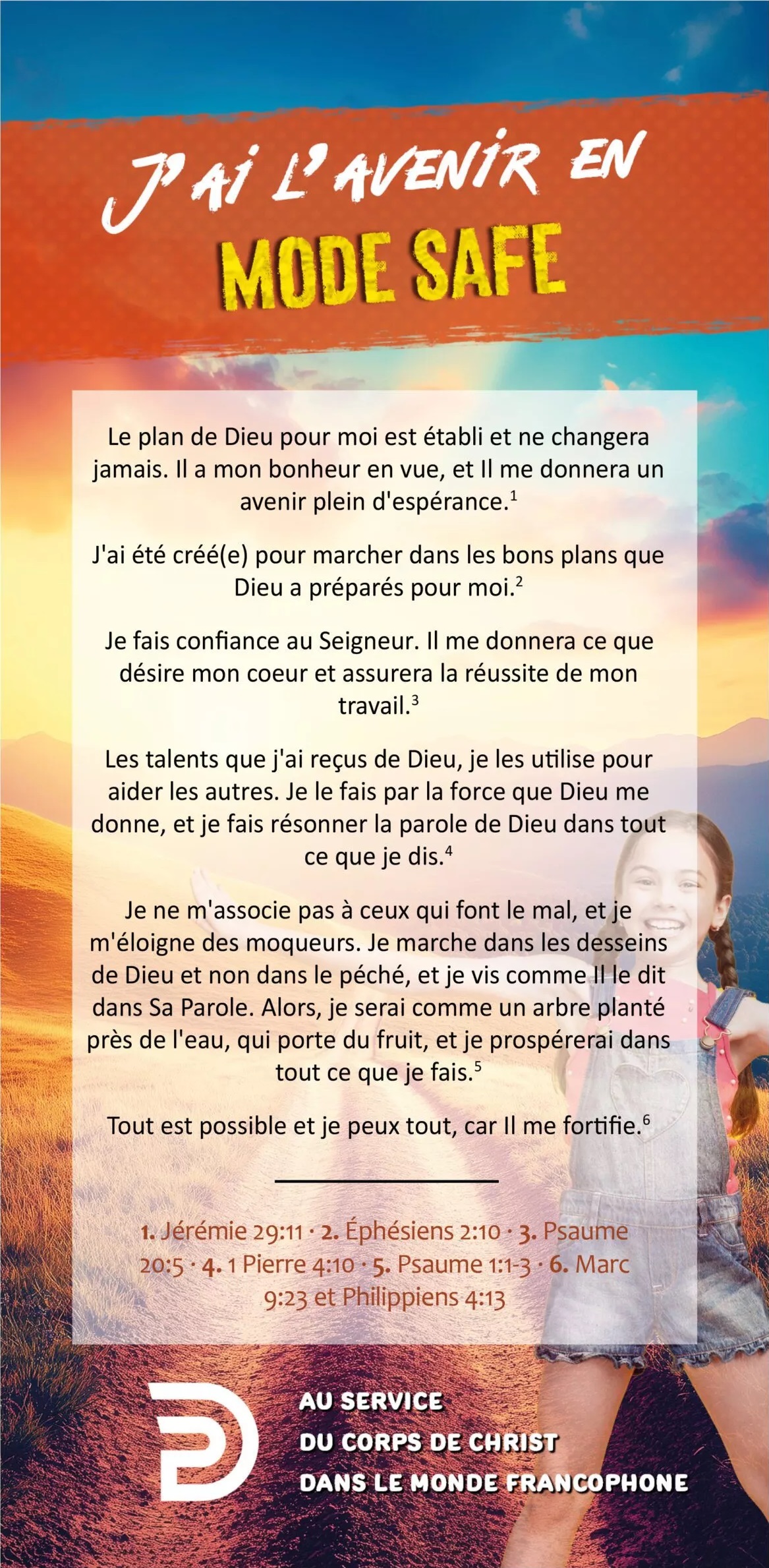 Carte de proclamation pour adolescents "J'ai l'avenir en mode safe"