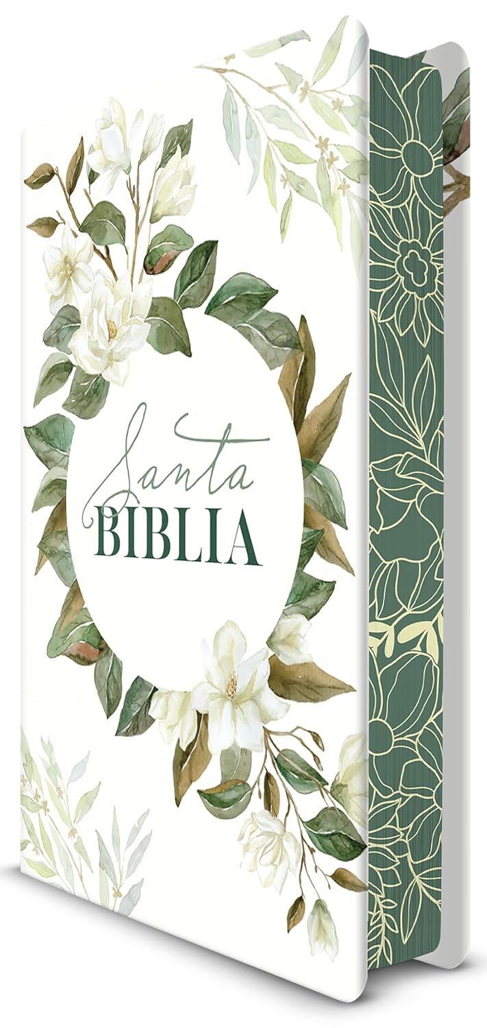 Biblia Letra Grande Reina Valera Flores Blancas y Verdes