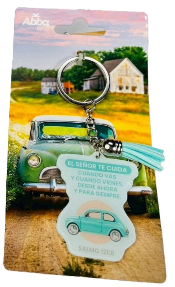 Llavero Acrílico con Tassel - El Señor te Cuida
