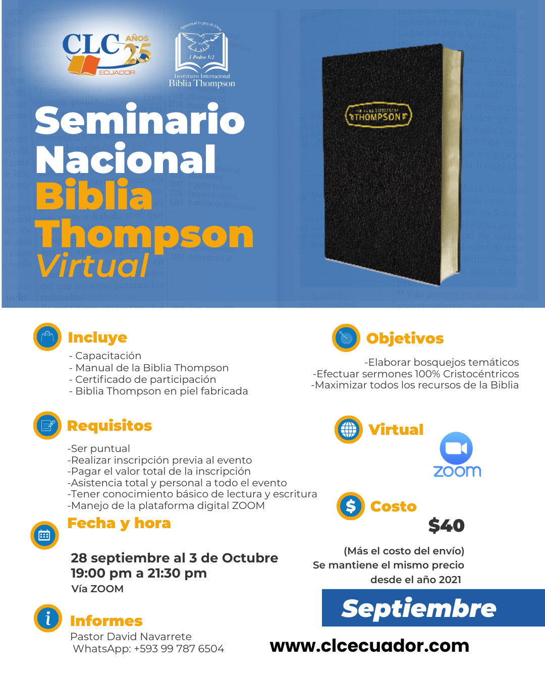 Seminario Biblia Thompson Virtual- SEPTIEMBRE 2026