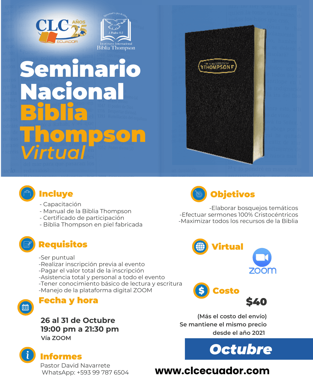 Seminario Biblia Thompson Virtual- OCTUBRE 2026