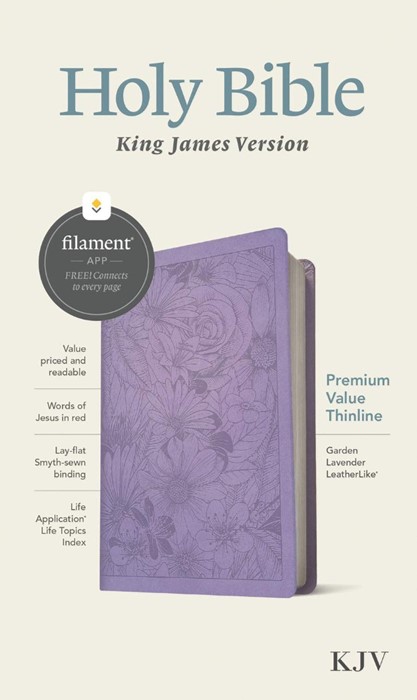 Angol Biblia King James Version Premium Value Thinline Bible, Filament Edition, Garden Lavender
