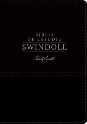Biblia de Estudio Swindoll NTV  Simil Piel Negro