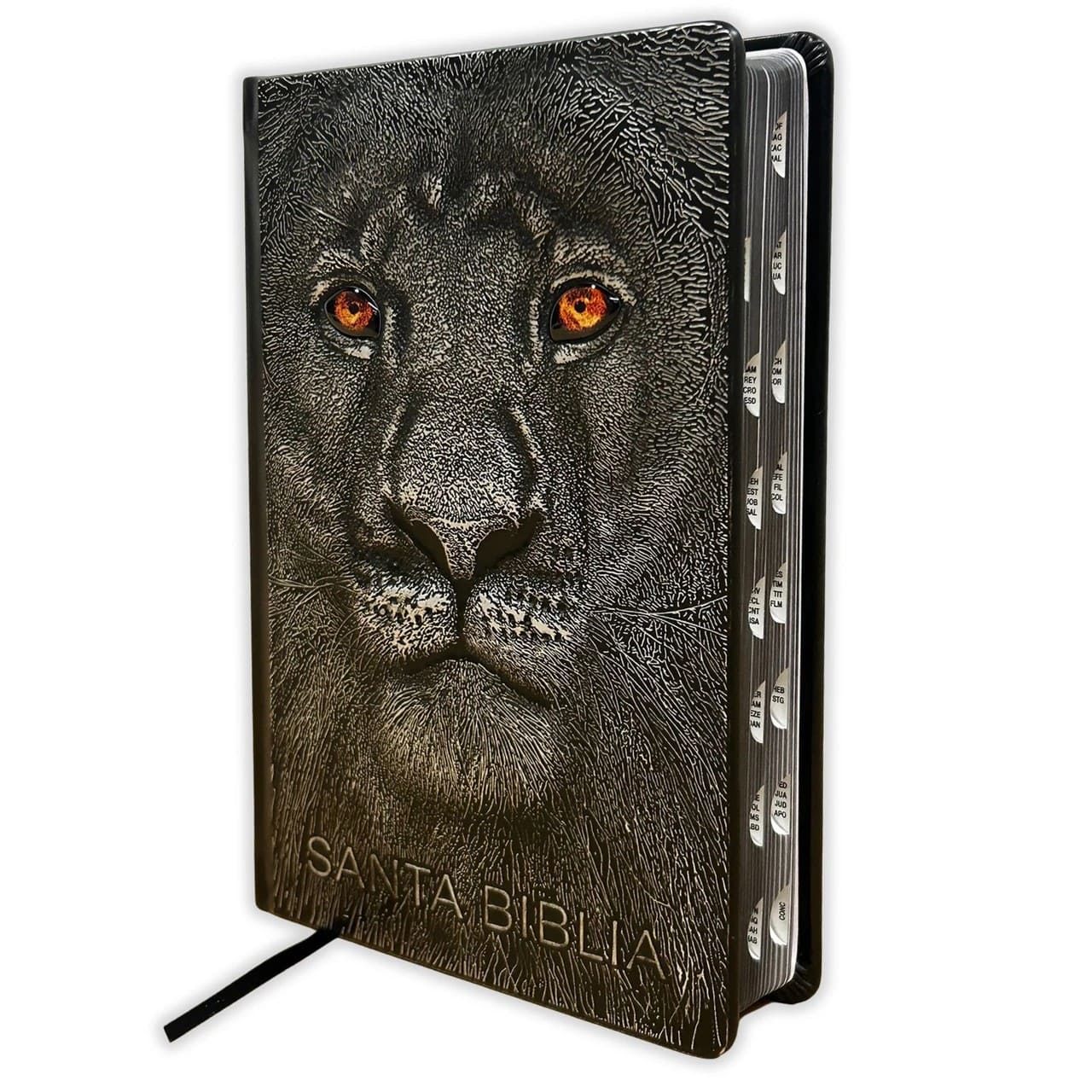 Biblia RVR60 Tamaño Manual León 3D Plata Índice Edición Especial