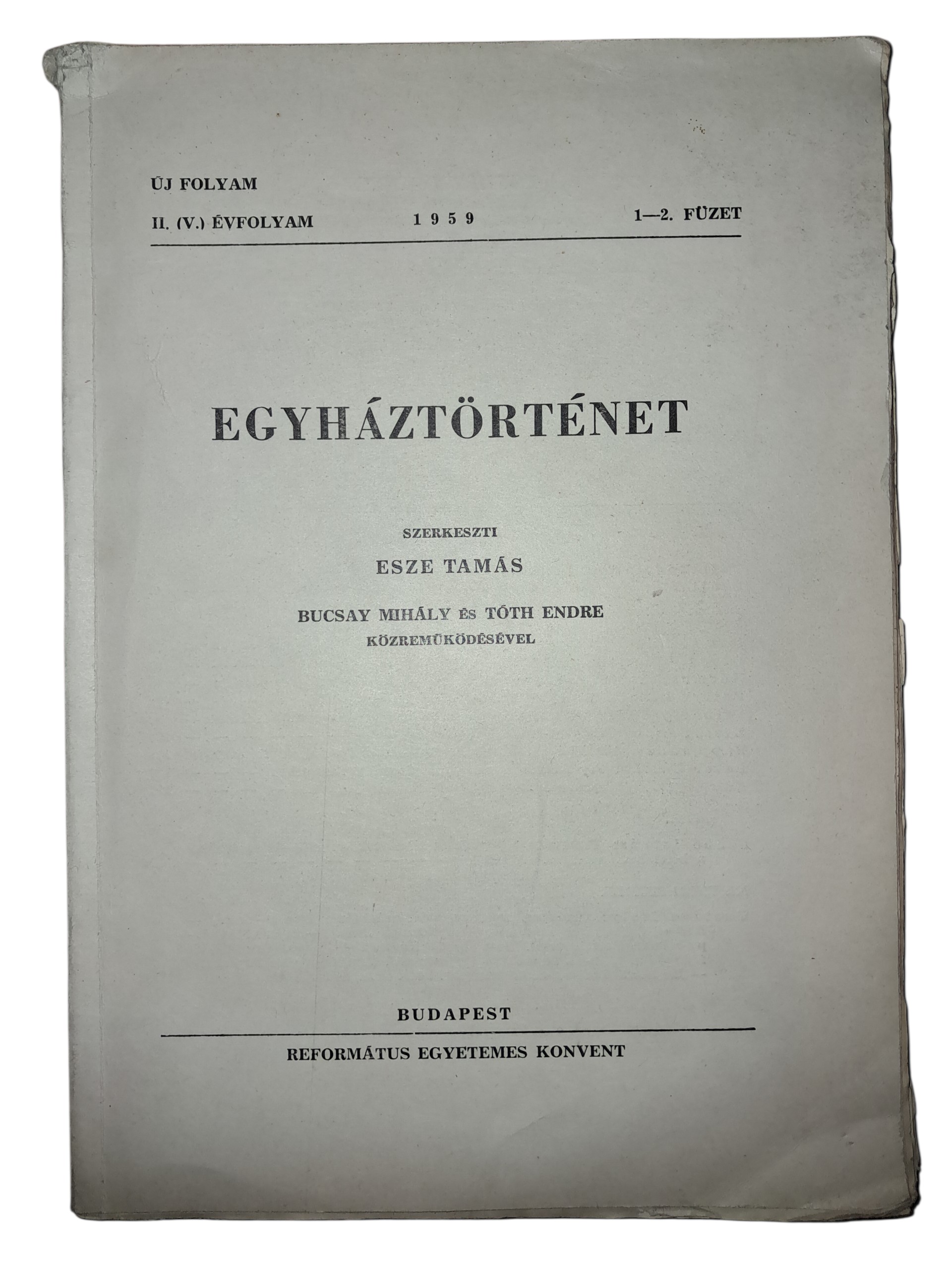 Egyháztörténet 1959/1.-2. füzet