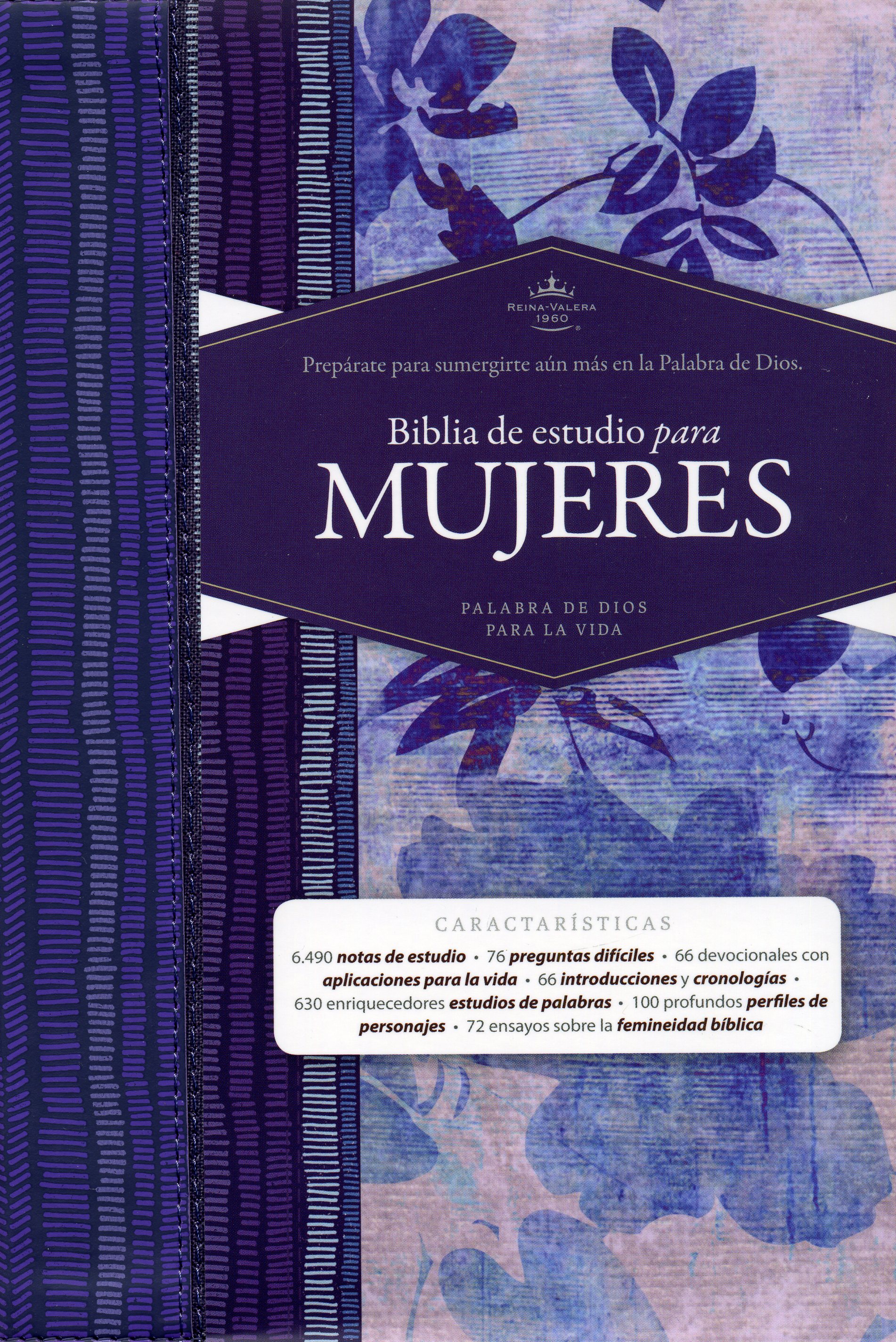 Biblia De Estudio Para Mujeres -Azul Floreado