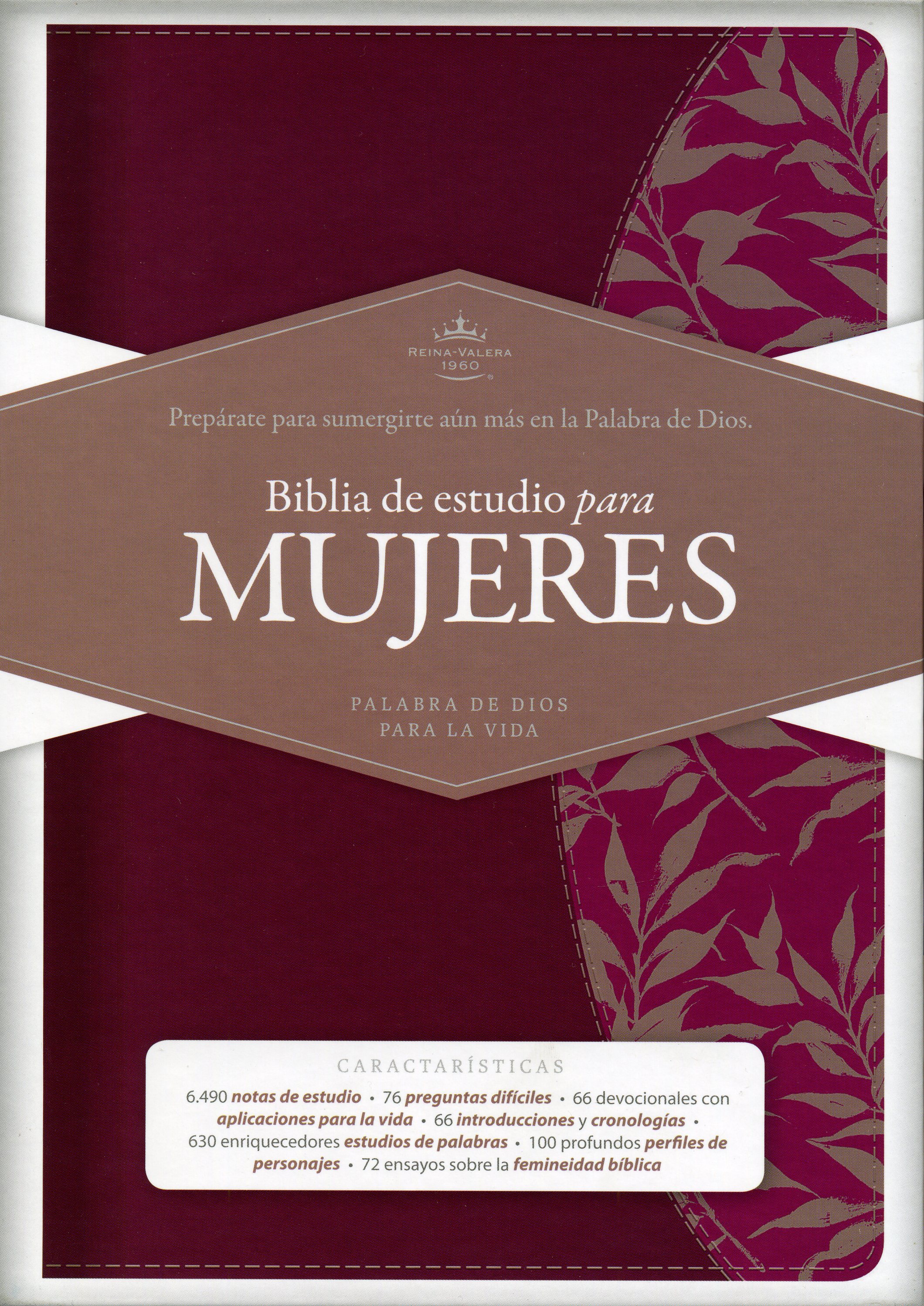 Biblia De Estudio Para Mujer - Vinotinto / Fucsia Con Indice