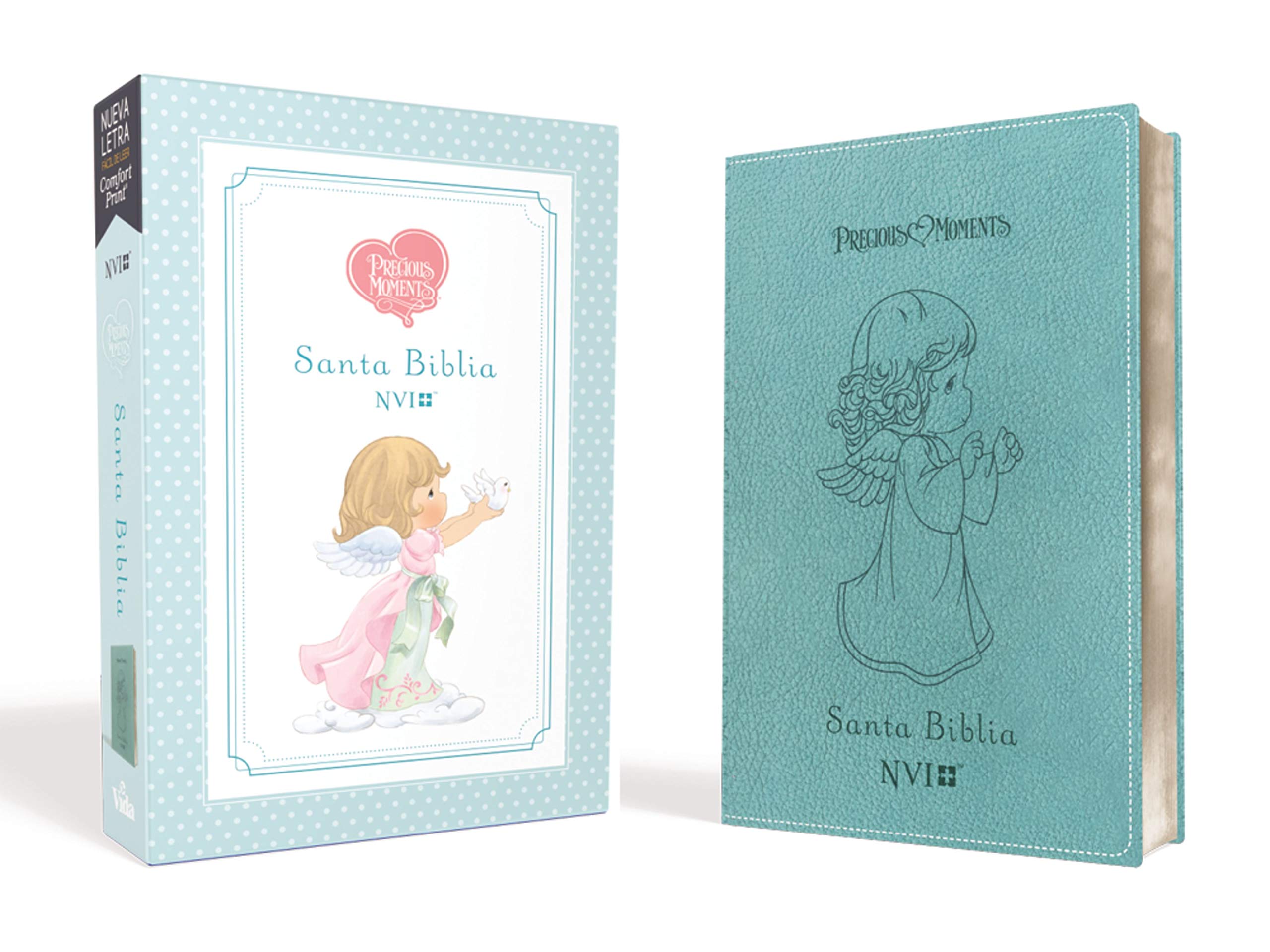 Biblia Precious Moments NVI Angelitos Ultrafina Compacta Aqua