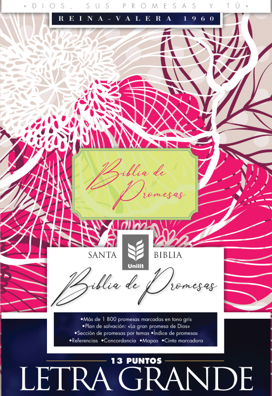 Biblia De Promesas RVR60 Letra Grande Floral Indice