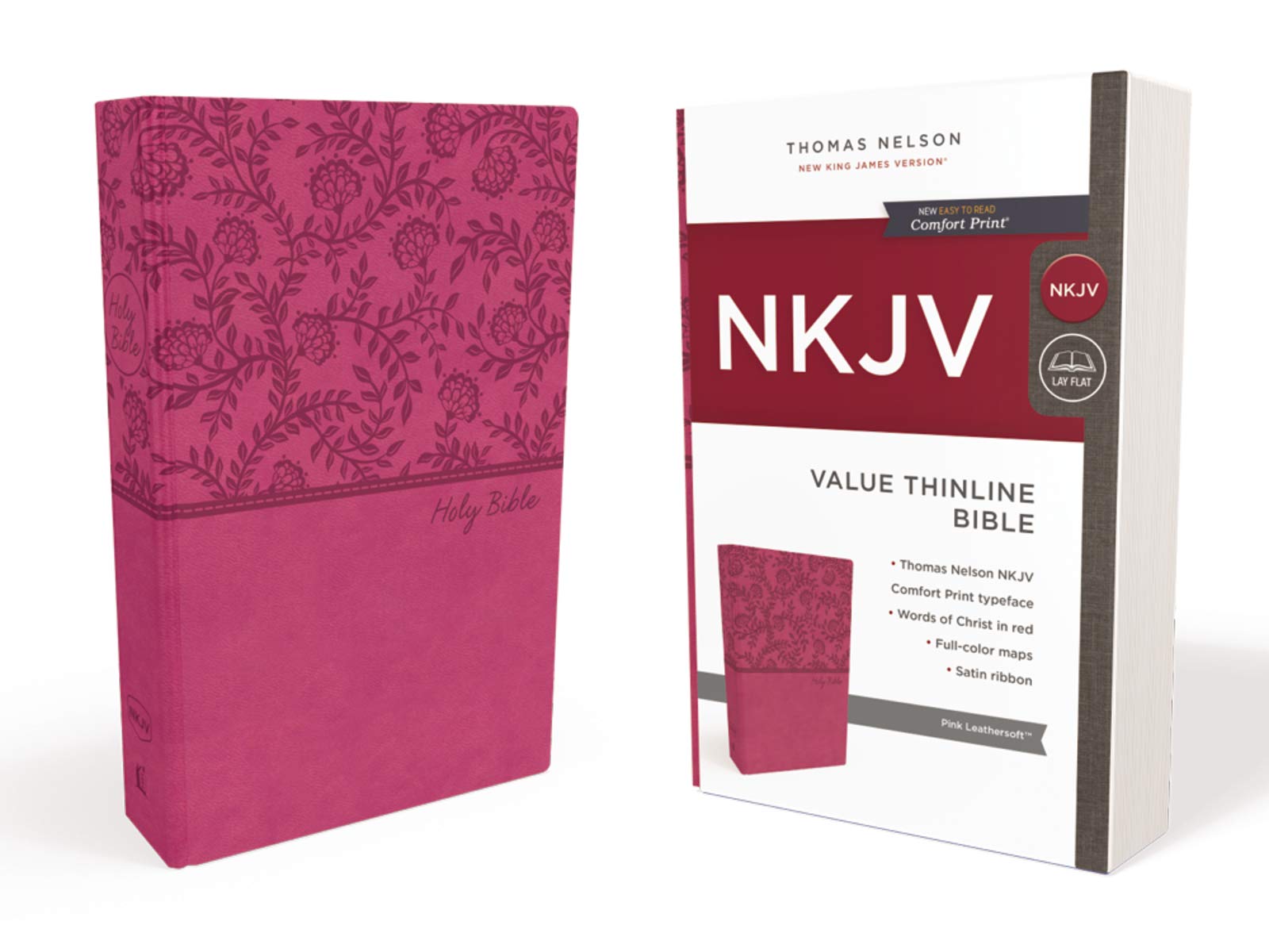 Biblia NKJV/Letras En Rojo/Rosada/Ingles