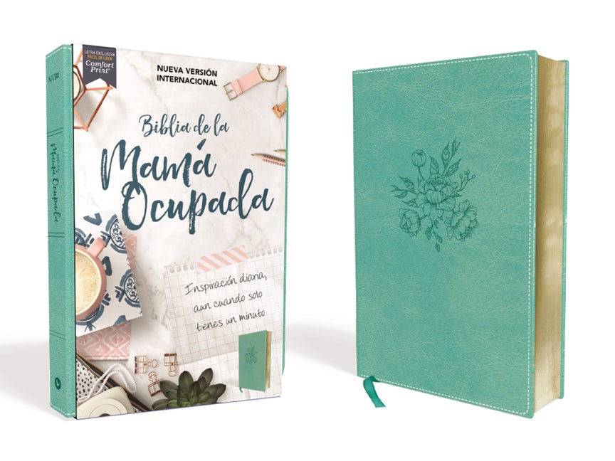 Biblia NVI De La Mama Ocupada/Leathersoft/Turquesa/Letra Roja