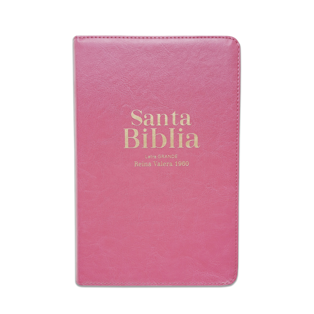 Biblia RVR1960 Manual Letra Grande / Imitación Piel Rosa