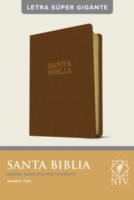 Biblia NTV Letra Super Gigante Imitacion Piel Cafe Claro