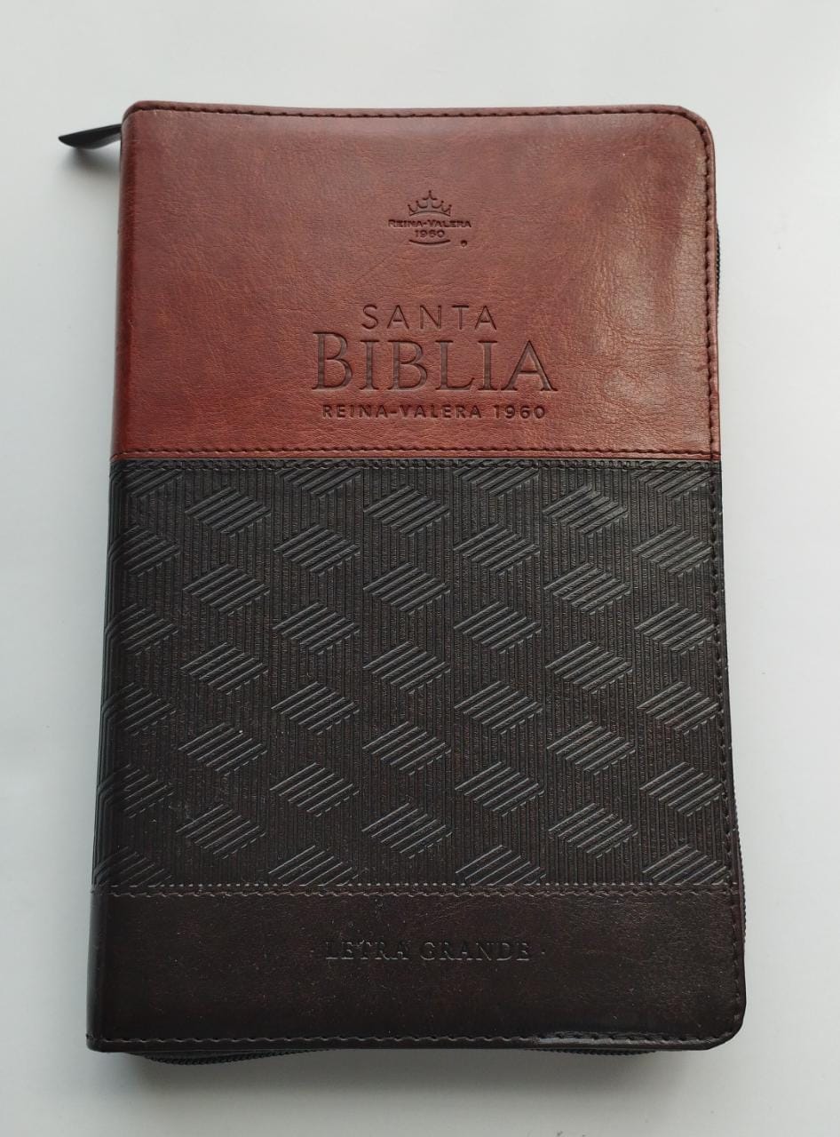 Biblia RV60 PU Cafe Con Cierre Y Canto Dorado