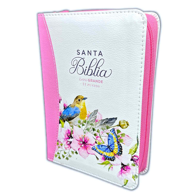 Biblia RVR60/045cz/cp/LG/PJR/Colección Primaveral Rosa Con Cierre