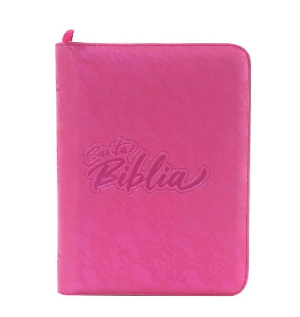 Biblia RVR026cZLM/PJR Fucsia Canto Blanco
