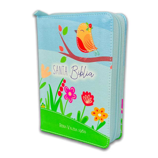 Biblia RVR60/ 025CZ PJR Primor Azul/ Verde Pajaro