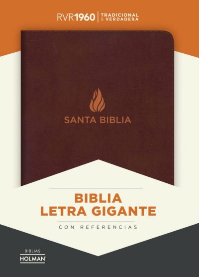 Biblia RVR1960 Marrón con Índice Letra Gigante Piel Fabricada