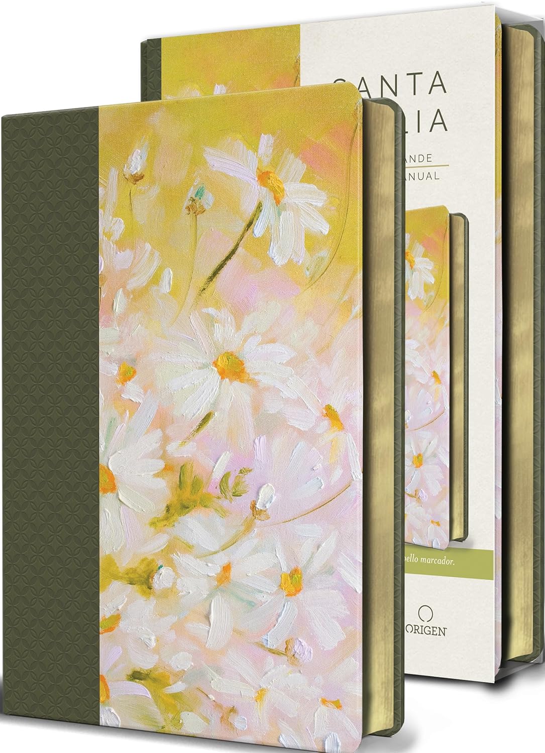 Biblia RVR/60 Verde Con Flores Letra grande Tamaño Manual
