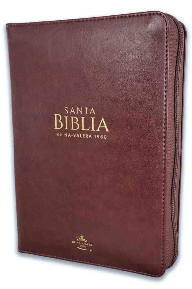 Biblia/ RVR6025cz/ PJR Cafe Oscuro/ Imitacion/ Cierre Canto Dorado