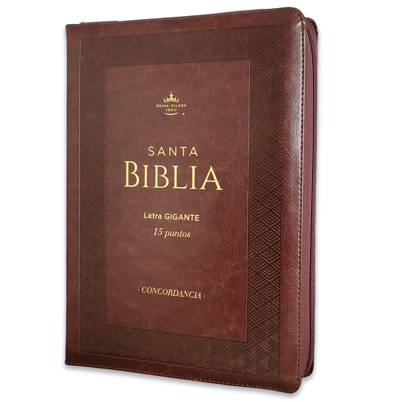 Biblia /RVR6085czti/ Letra Gigante PJR Marron Geometrico Índice Cierre Canto Dorado