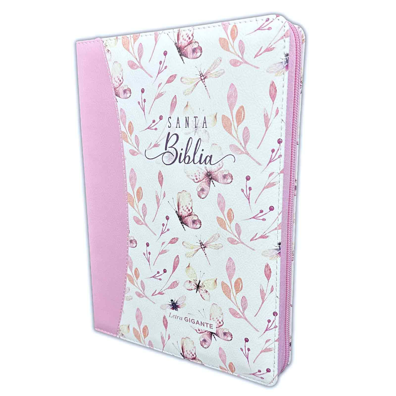 Biblia /RVR6085czticp/ Letra Gigante PJR Mariposas Rosa Índice - Cierre