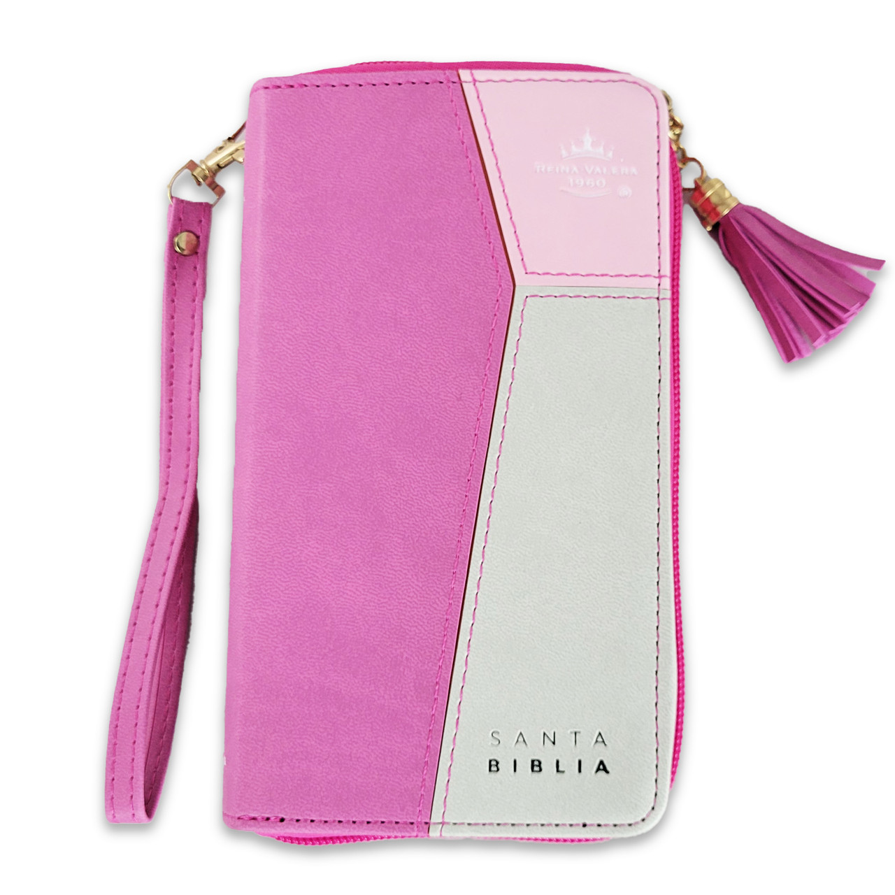 Bibllia RVR6015CZTI/ Chequera Rosa-Fucsia-Gris/ Cierre Indice