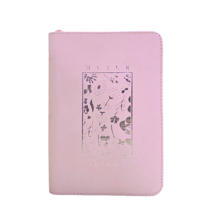 Biblia/ RVR066LGZP JR Mujer Virtuosa/ Rosada Canto Plateado