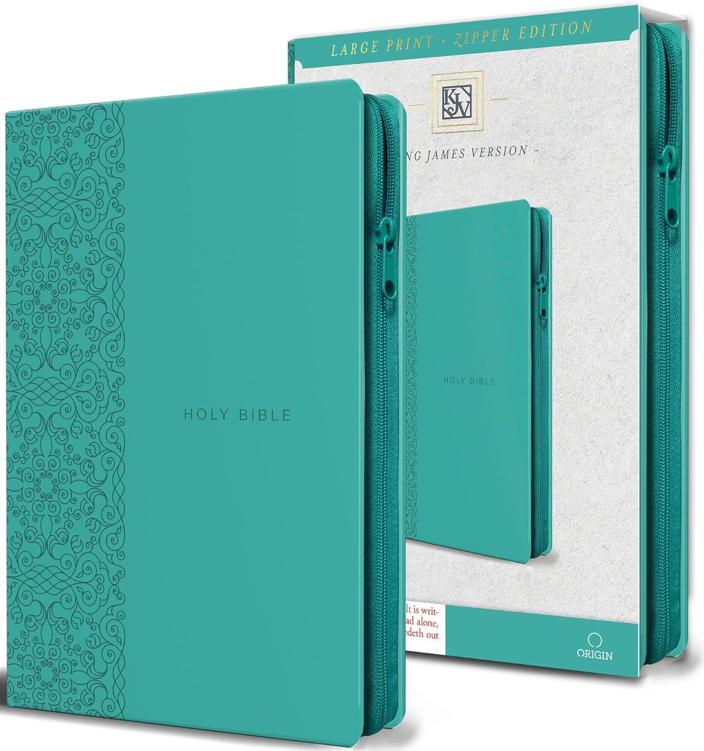 Biblia KJV Holy Bible/ Ingles/ Turquesa Cierre/ Imitación