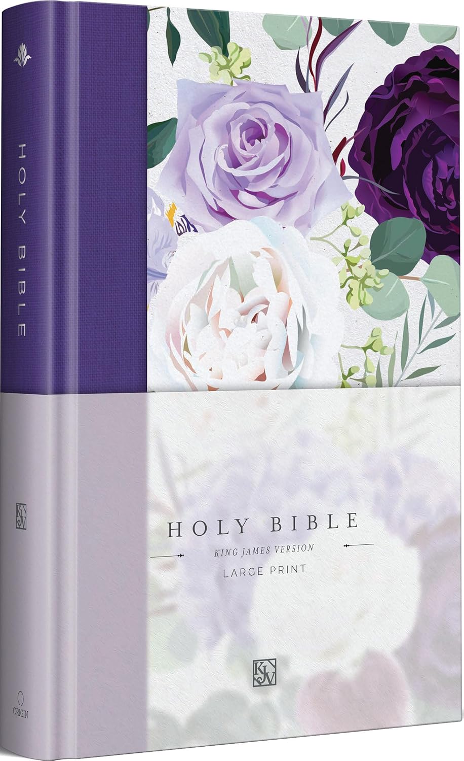 Biblia KJV Holy Bible/ Ingles/ Morado Flores TD