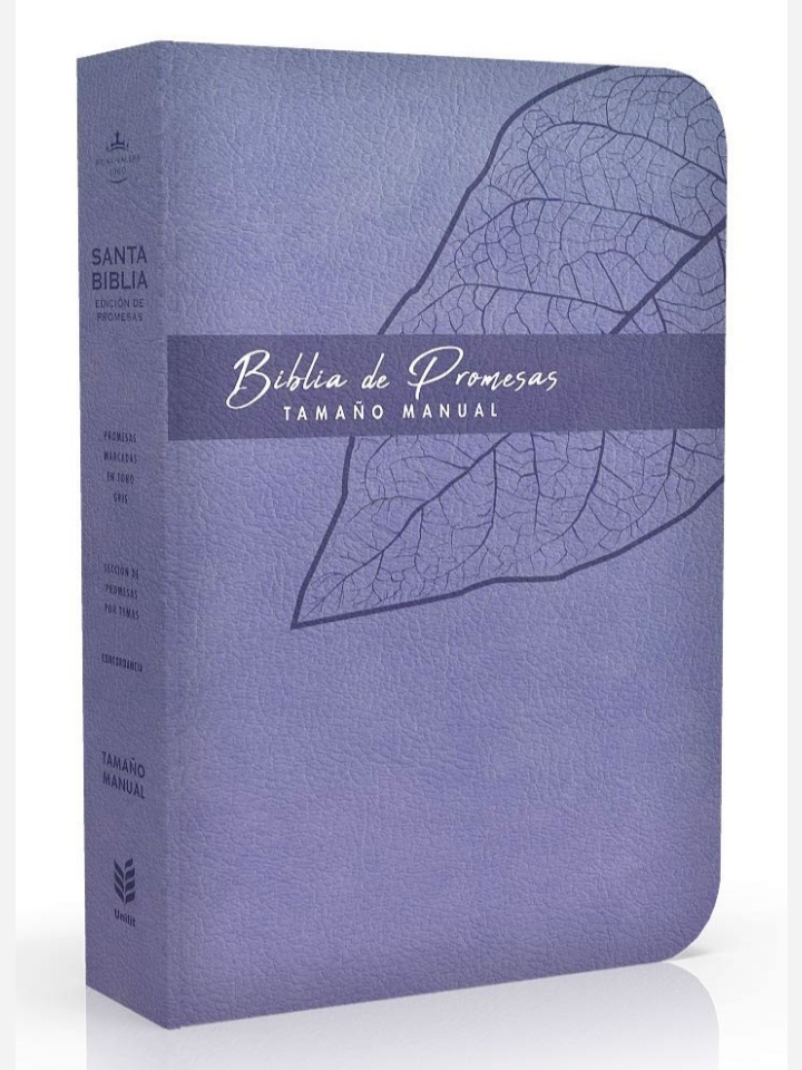 Biblia De Promesa RVR60 Tamaño Manual Piel Especial Lavanda