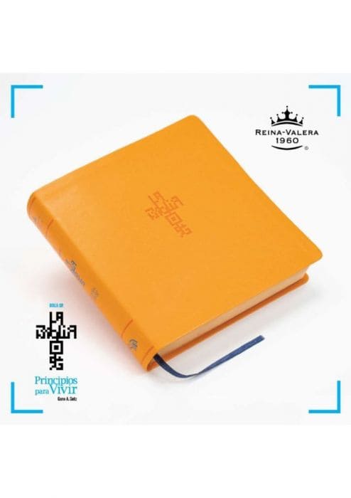 RVR 1960 Biblia QR Principios para Vivir - Naranja