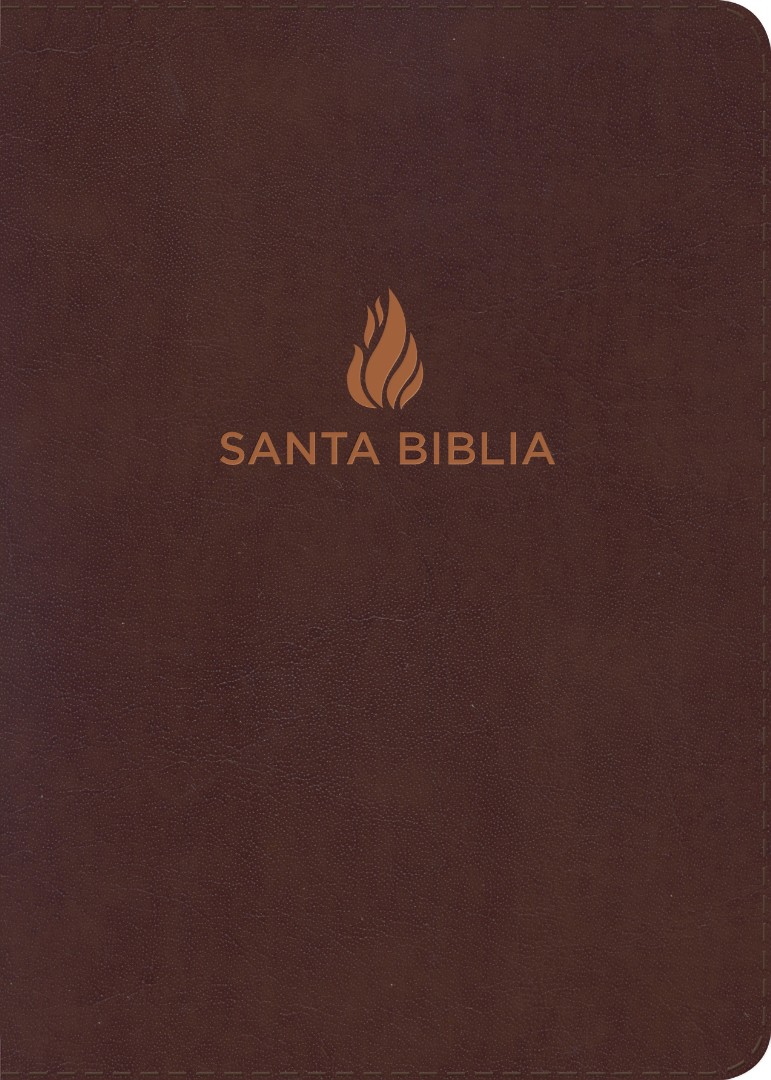NVI Biblia Letra Súper Gigante, marrón piel fabricada con índice