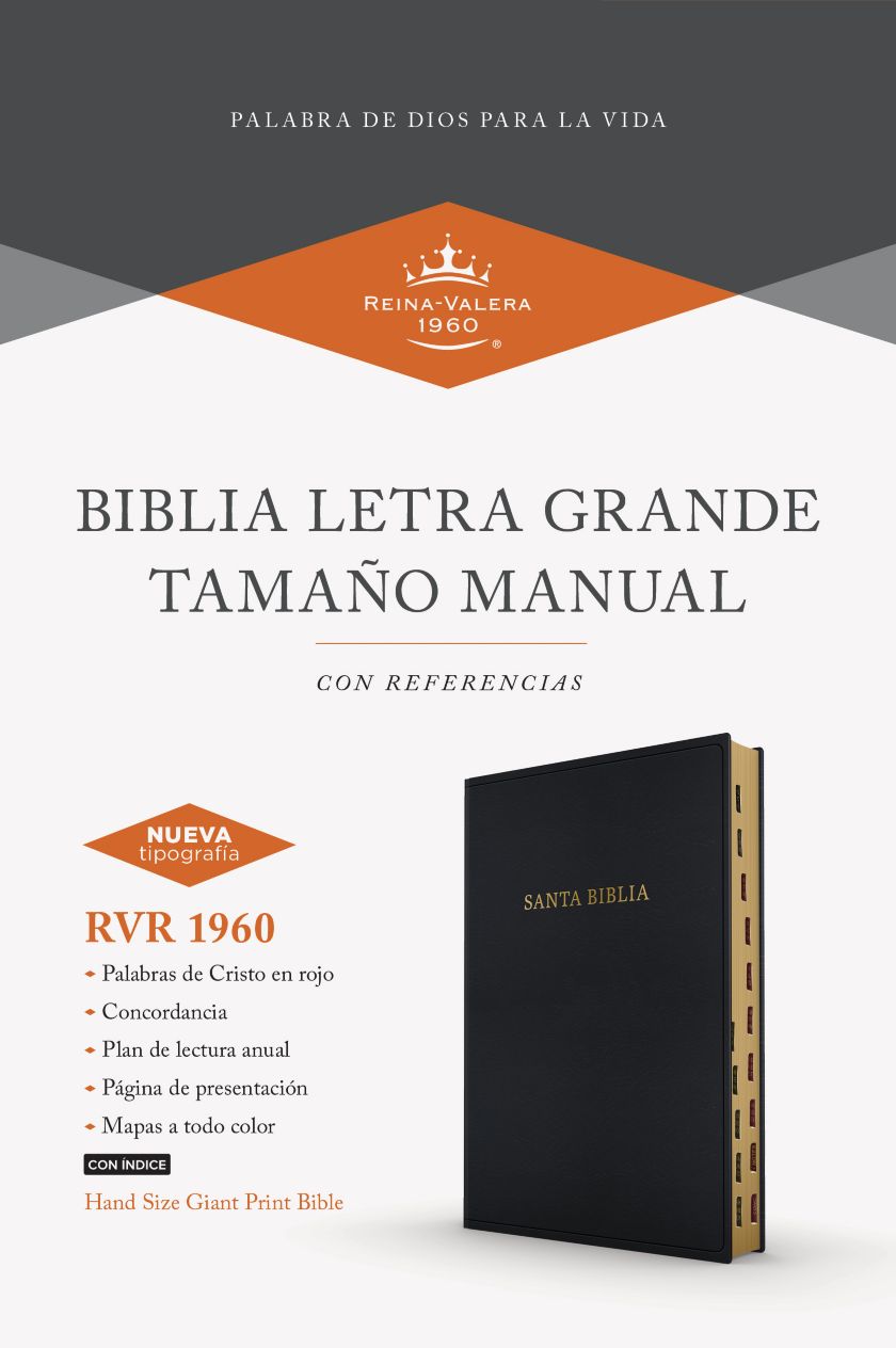 Biblia RVR1960 Tamaño Manual Letra Grade  Negro con Índice