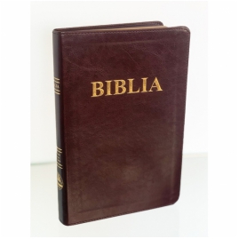 Biblie mare, margini aurii, fara index, coperta maro inchis