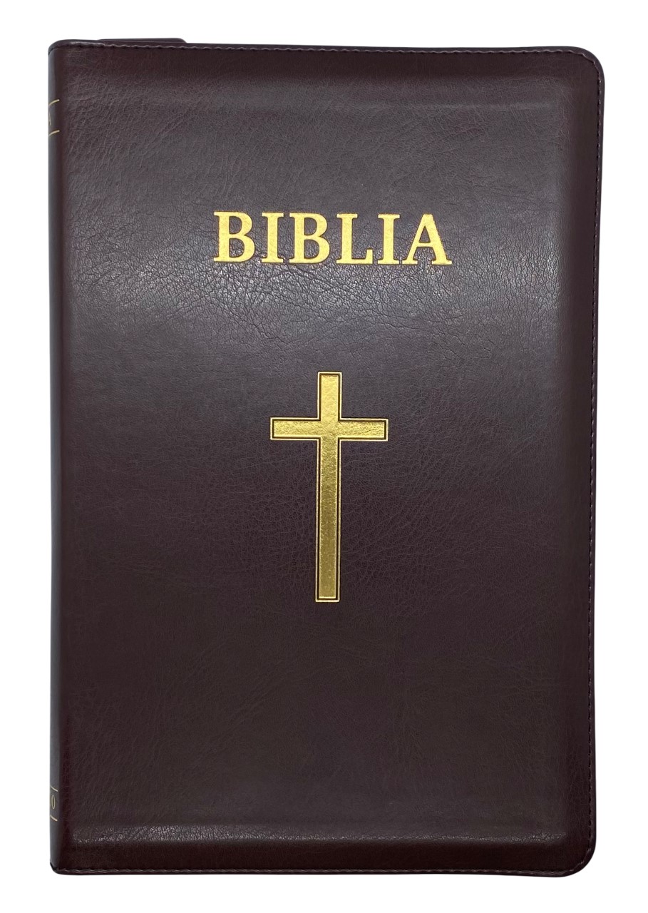 Biblia, editia Centenara, cu fermoar, maro